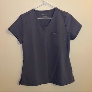 Jaanuu Gray 3 Pocket Scrub Top